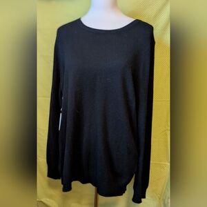 Nordstrom The Good Cashmere Classic Black Women's Sweater